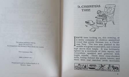 Oud vintage brocante boekje kerstverhaal A Chrismas tree Charles Dickens book Engelse 4