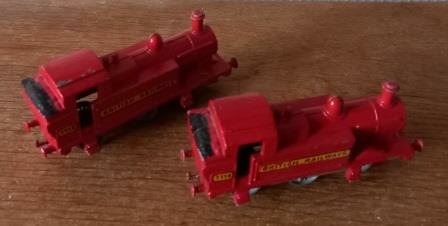 Oude vintage brocante speelgoed treintje locomotief British Railways 7118 toy train 4