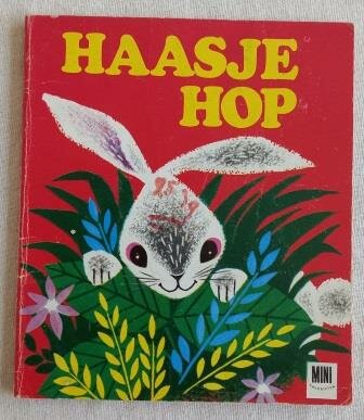 Oud vintage brocante kinderboekje Haasje Hop mini favorieten Dutch childrens book