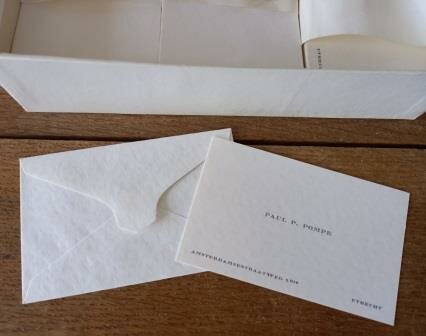 Oude vintage brocante kartonnen stationery doos cartes de visite visitekaartjes envelopjes box cards envelopes 5