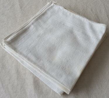 Set 6 oude vintage brocante witte servetten stoffen damasten napkins