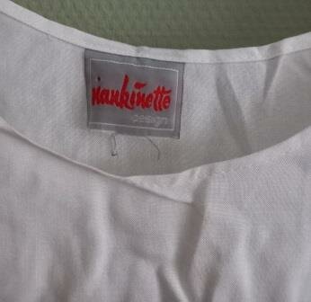 Vintage brocante witte dameshemdje giletje knoopjes kleding M L Nankinette Design shirt vest 3