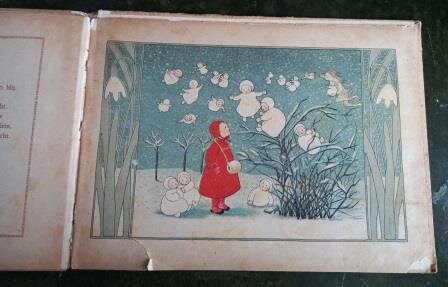 Antiek oud vintage brocante prentenboek Marietje in Sneeuwland 1909 kerstmis 4
