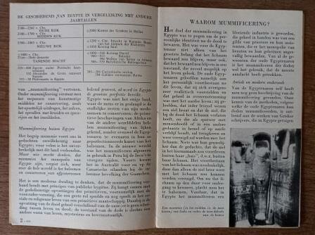 Oud vintage brocante studieboekje AO 493 1954 nr 3 De pas ontdekte mummie te Sakkara Dutch study booklet mummies 1