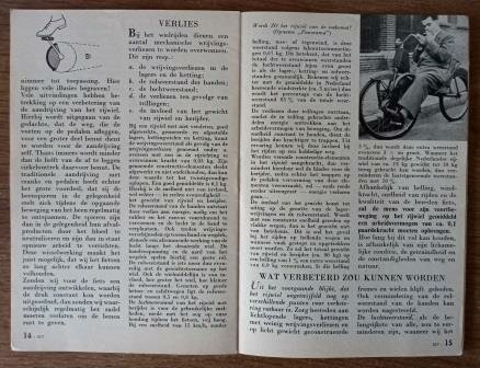 Oud vintage brocante studieboekje AO 517 1954 Zo was wordt de fiets geschiedenis Dutch study booklet bicycles 1