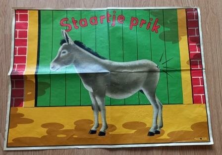 Oud vintage brocante spelletje Staartje ezeltje prik Jumbo spelen no 207 game toys donkey poke 2