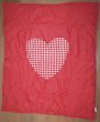 Decorative baby playpen blanket, quilt red white with heart