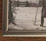 Oud brocante zilverkleurig fotolijstje reliëf 9,5x13,5 cm_