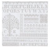Paper napkins nostalgic gray beige embroidery sampler_